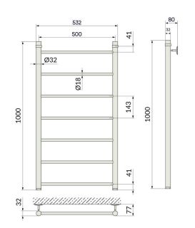 Полотенцесушитель водяной Indigo Line LLW100-50 100x50 см хром